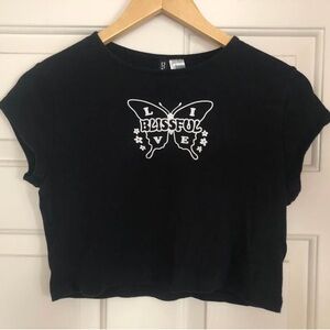 Women’s Short Sleeved Crop Top - Divided by H&M Size Medium